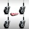 Service Caster 3.5'' SS Black Poly Wheel Swivel 3/4'' Expanding Stem Caster Set, 4PK SCC-SSEX20S3514-PPUB-BLK-34-4 - alternate 3
